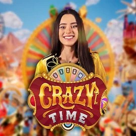 Crazy Time slot logo by Evolution at Slotbox CasinoCrazy Time